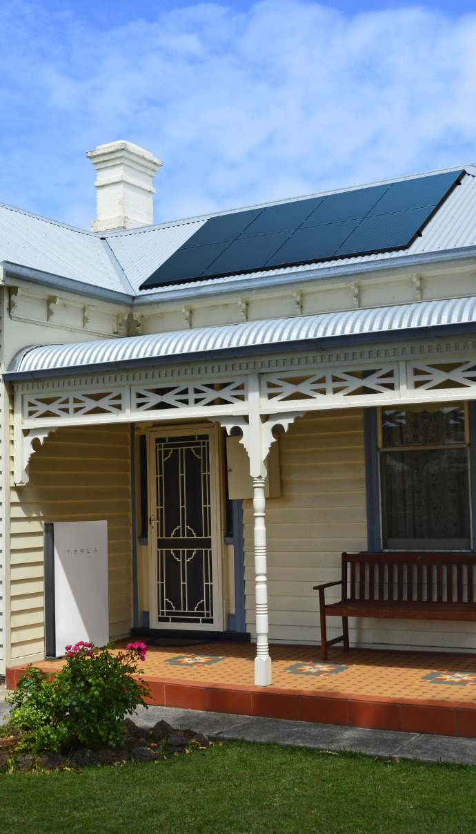 Tesla Powerwall and Solar Energy System Tesla Powerwall and Solar Energy System on Queensland house