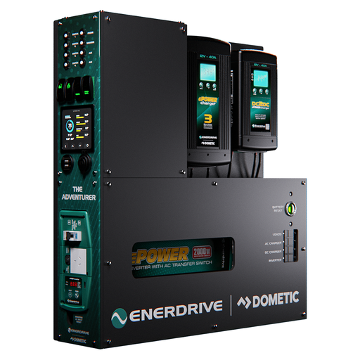 [K-ADVENTURER-03-L] Enerdrive Adventurer System LEFT 40AC, 40DC, 2000X inc. Simarine SCQ50