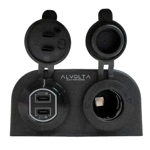 [ALV-BPCCSS] Alvolta Duo Power/USB C+C Surface Mount Socket Black