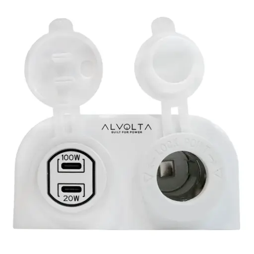 [ALV-WPCCSS] Alvolta Duo Power/USB C+C Surface Mount Socket White