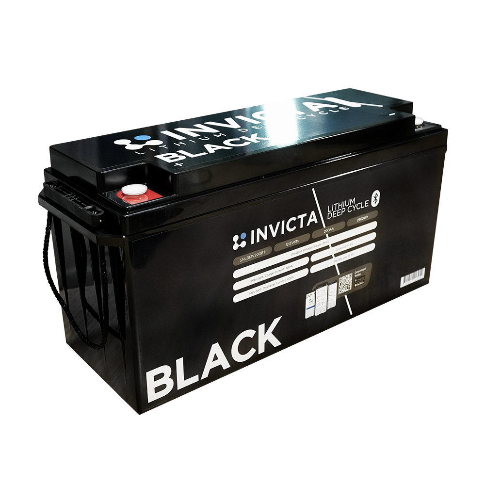 Invicta Black 12V 200Ah LiFePO4 Battery (Bluetooth)