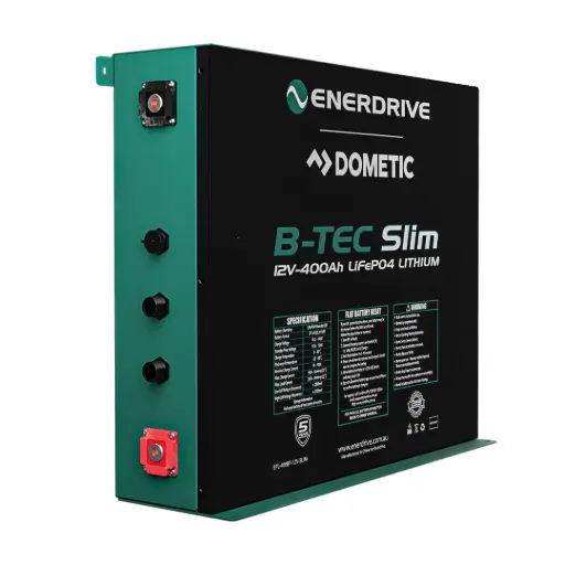 [EPL-400BTM-12V] Enerdrive B-TEC 12V 400Ah LiFePO4 Slim Battery in Metal Case