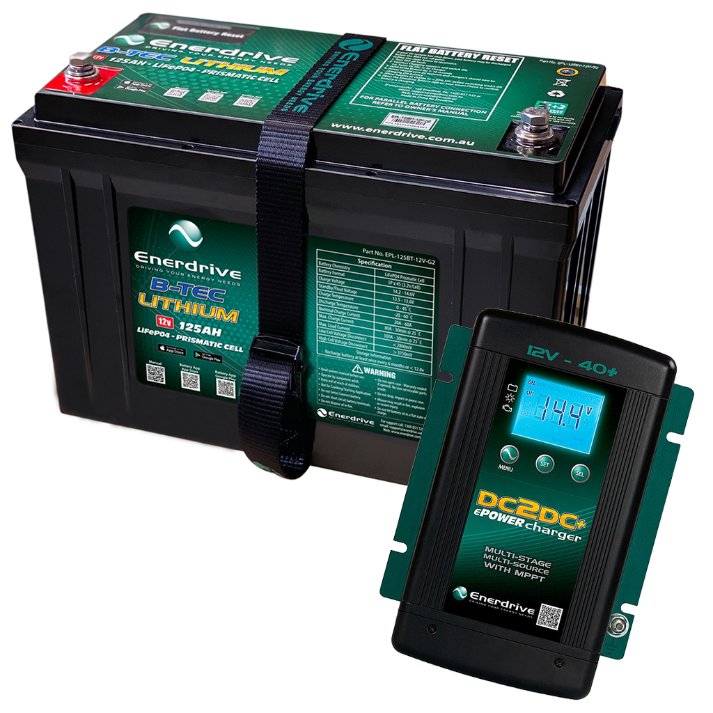 Enerdrive Btec Lifepo4 12V 125Ah Dc-Dc Bundle