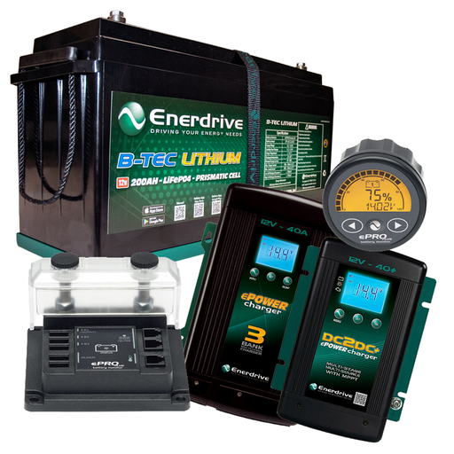 [K-200-DC40-AC40-PLUS] Enerdrive B-TEC 12V 200Ah Battery, 40DC, 40AC & ePRO+