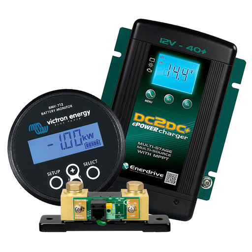[EN3DC40+BMV712B] Enerdrive DC2DC40+ & Victron BMV-712 (Black)