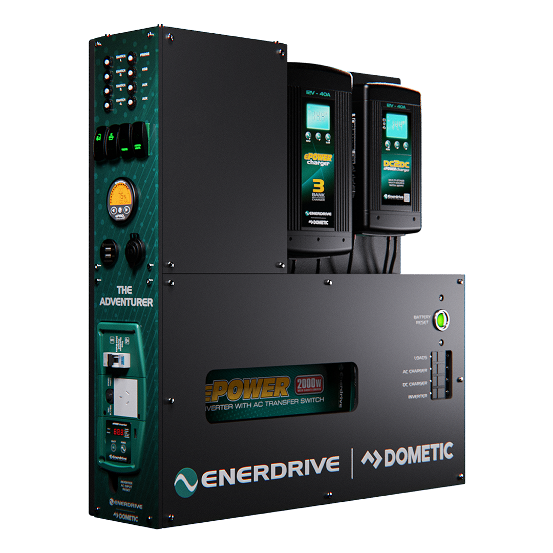 Enerdrive Adventurer System LEFT 40AC, 40DC, 2000X inc. ePRO+