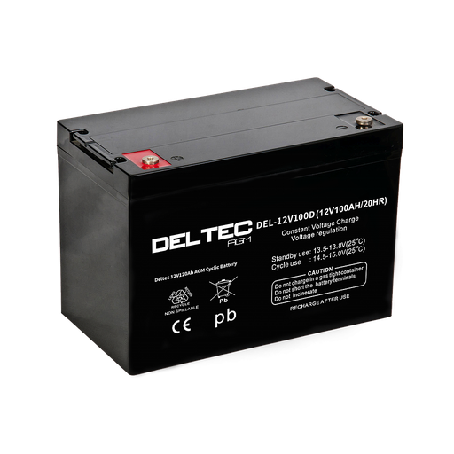 [DEL-12V100D] Deltec 12V 100Ah Deep Cycle AGM Battery