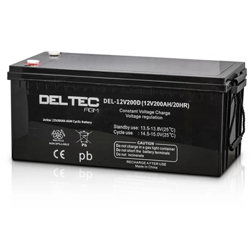 [DEL-12V200D] Deltec 12V 200Ah Deep Cycle AGM Battery