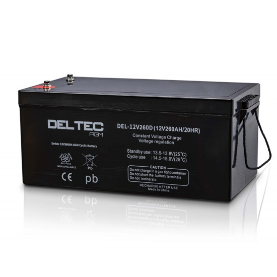 Deltec 12V 260Ah Deep Cycle AGM Battery