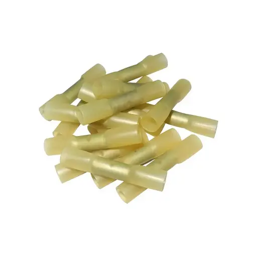 [C516_10] Alvolta 6mm Yellow Heat Shrink Double Grip Butt Slice Connectors (10)