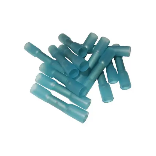 [C514_10] Alvolta 2.5mm Blue Heat Shrink Double Grip Butt Slice Connectors (10)