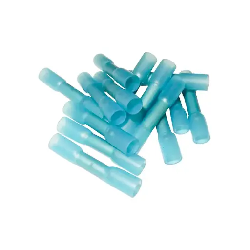 [C514_10] Alvolta 2.5mm Blue Heat Shrink Double Grip Butt Splice Connectors (10)