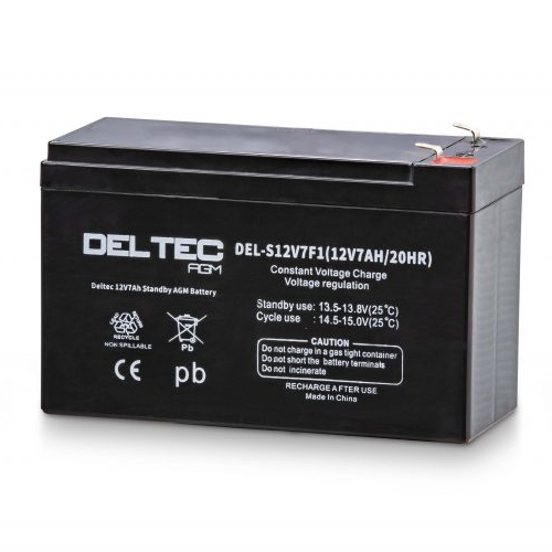 [DEL-S12V7F1] Deltec 12V 7Ah Standby AGM Battery