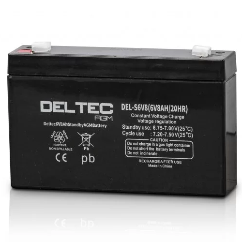 [DEL-S6V8] Deltec 6V 8Ah Standby AGM Battery