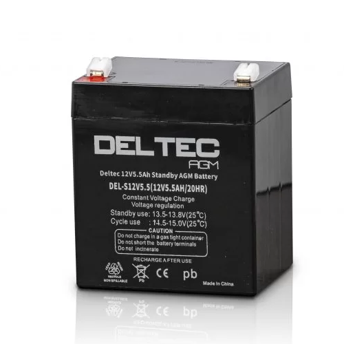 [DEL-S12V5.5] Deltec 12V 5.5Ah Standby AGM Battery