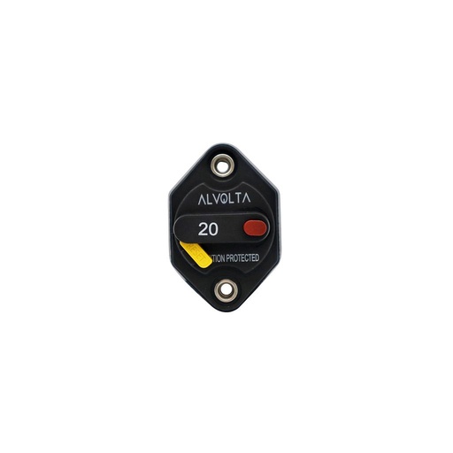 [M25520P] Alvolta 20A Manual Reset Panel Mount Circuit Breaker 255 Series