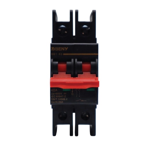 [BB1-40] ZJ Beny 40A 2P DC Circuit Breaker 600V