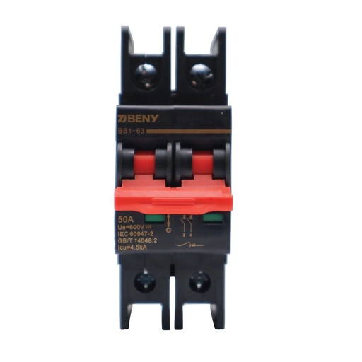 [BB1-50] ZJ Beny 50A 2P DC Circuit Breaker 600V