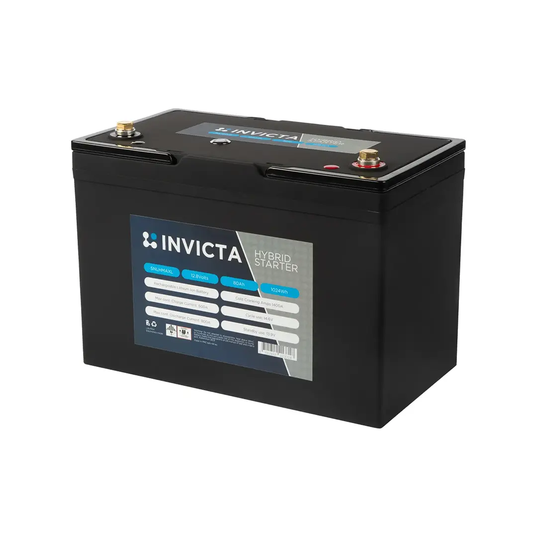 Invicta 12V 80Ah MAX (L) Hybrid Lithium Starter Battery
