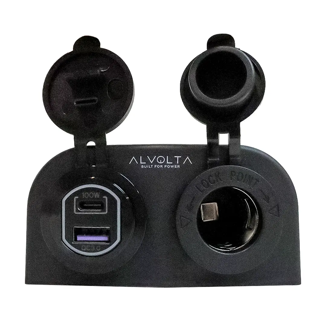 Alvolta Duo Power/USB A+C Surface Mount Socket Black