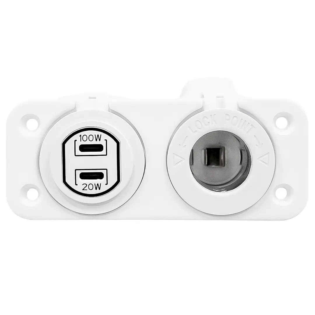 Alvolta Duo Power/USB C+C Flush Mount Socket White