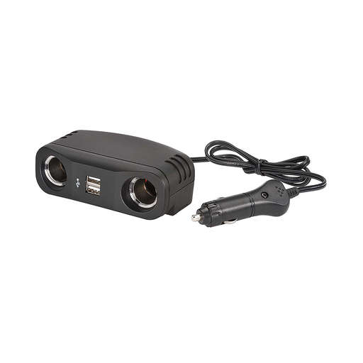 [81052BL] Narva Cig To Twin Power Adaptor With Usb