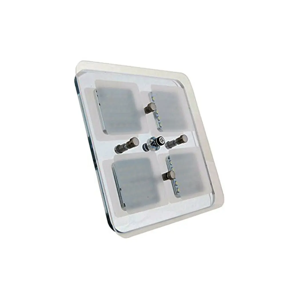 Dream Lighting 12V Cool White & Blue LED  Crystal Square Quad Ceiling Light