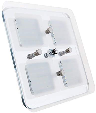 [0016604C] Dream Lighting 12V Cool White & Blue LED  Crystal Sqaure Quad Ceiling Light