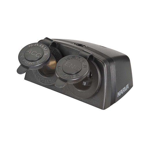 [81165BL] Narva Acc/Engel Twin Socket S/Mount
