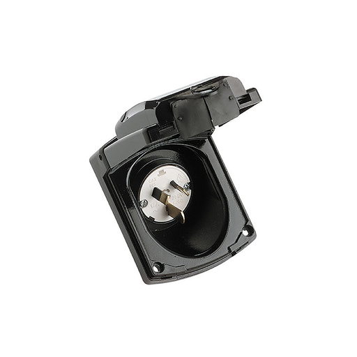 [CLI435VFS15BK] Clipsal 240V 15A Flush Inlet Socket Black