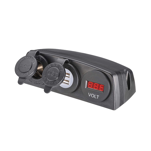 [81191BL] Narva Cig/USB/Volt Meter Surface Mount