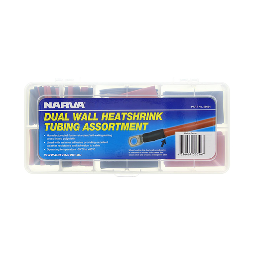 [56654] Narva Dual Wall Heatshrink Assortment Kit 105 Piece