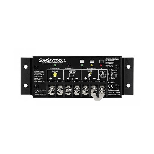 [SR-SS-20L-12V] Morningstar SunSaver PWM 20Amp/12V/LVD